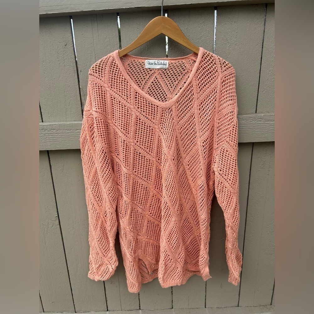 Dianne Von Furstenberg Linen Blend Cable Knit Sweater Spring Resortwear Sz M